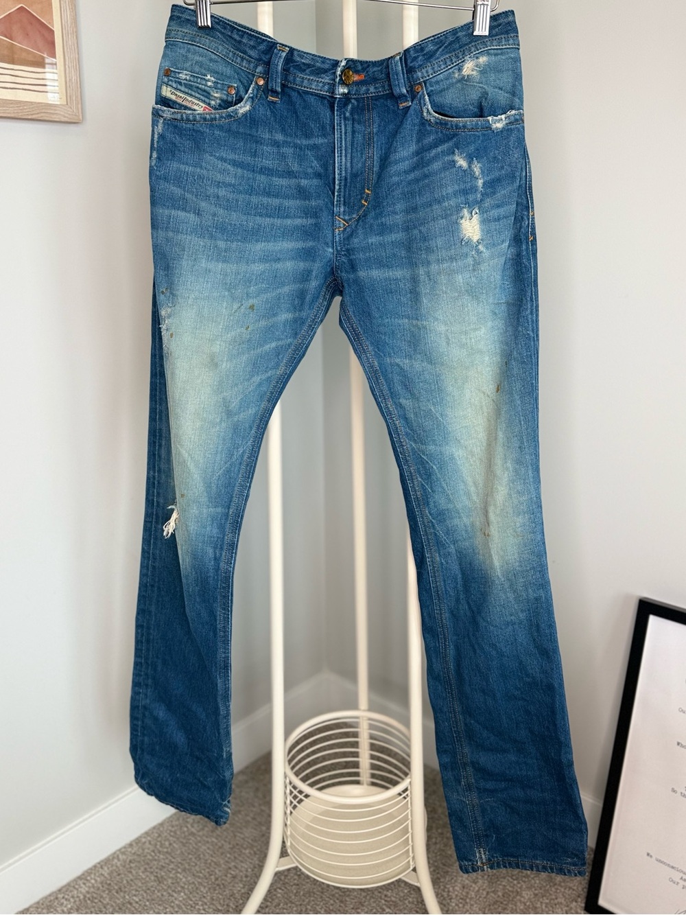 Diesel Men's Medium Blue Straight Jeans